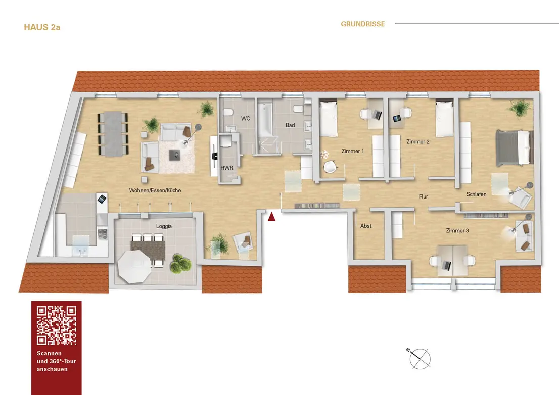 Grundriss WE 2a-5 im 2.OG